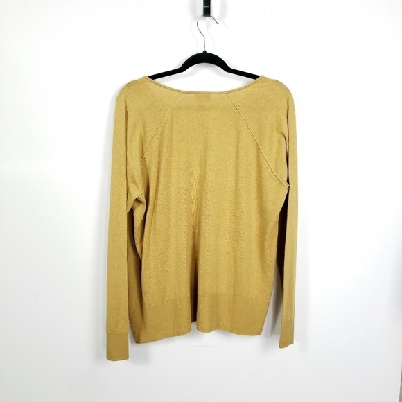J JILL silk/ cotton blend mustard yellow/ gold sweater size Medium - Picture 3 of 6